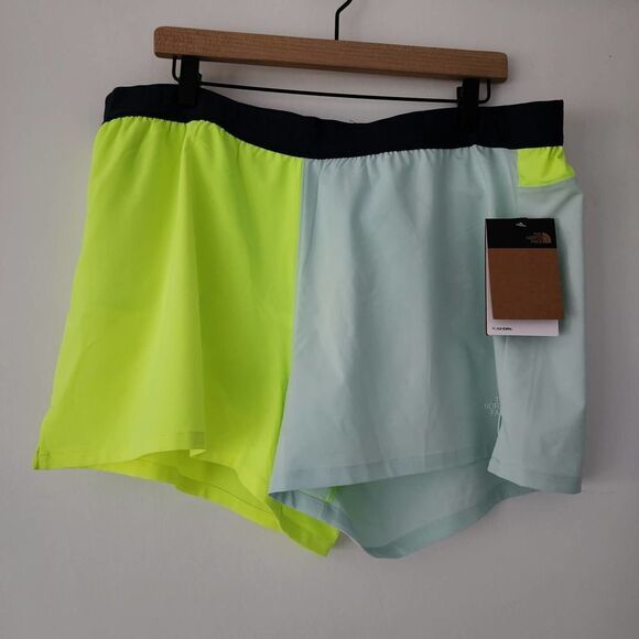 NEW The North Face Wander Shorts Color Block Green Blue Light hiking athletic XL - Picture 1 of 3